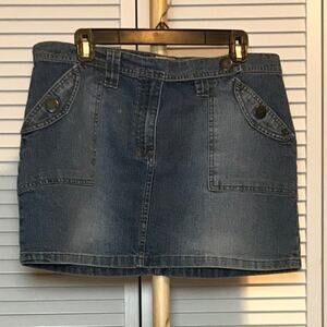 No Boundaries Y2K Stretch Denim Jean A-line Mini Skirt Juniors 15